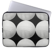 Volleyball-Muster auf Schwarzem oder irgendeiner Laptopschutzhülle (Vorderseite)