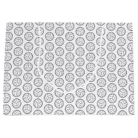 Volleyball-Muster drucken CUSTOM HINTERGRUND FARBE Große Geschenktüte (Vorderseite)