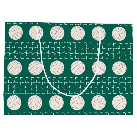 Volleyball Muster Partys große Geschenktasche Große Geschenktüte (Rückseite)