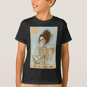 Volleyball-Mutter Skelett Lustiges Halloween Volle T-Shirt