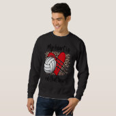 Volleyball My Heart is on that Court Leopard Volle Sweatshirt (Vorne ganz)
