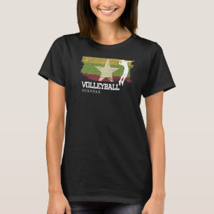 Volleyball Myanmar Flag Girls Volleyball Frauen T-Shirt
