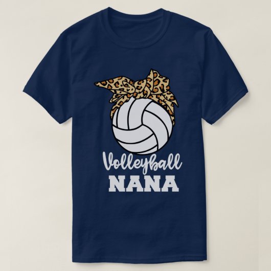 Volleyball Nana Funny Leopard Nana Long Sleeve T-Shirt (Design vorne)