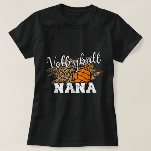 Volleyball Nana Leopard Fun Volleyball Nana T-Shirt (Design vorne)