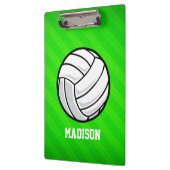 Volleyball; Neon Green Strips Klemmbrett (Links)