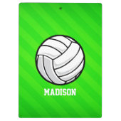 Volleyball; Neon Green Strips Klemmbrett (Rückseite)
