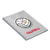 Volleyball Net Benutzerdefiniert Spielername Numme Notizblock (Rechte Seite)