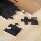 Volleyball-Nettosonnenuntergang-Strand Puzzle (Seite)