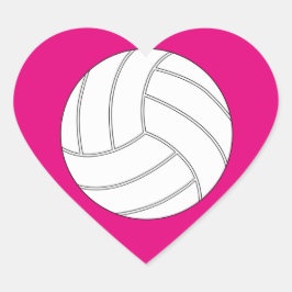 Volleyball Niedlicher Herz-gestreifter Farbsport Herz-Aufkleber