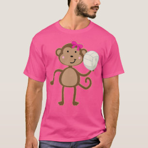 Volleyball Niedlicher Sportball Girl-Affenteam T-Shirt