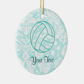 Volleyball; Niedliches aquamarines Keramik Ornament (Rechts)