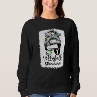 Volleyball Oma Vintage Leopard Unordentlicher Dutt Sweatshirt
