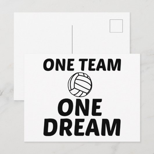 VOLLEYBALL ONE TEAM ONE DREAM POSTKARTE (Vorne/Hinten)