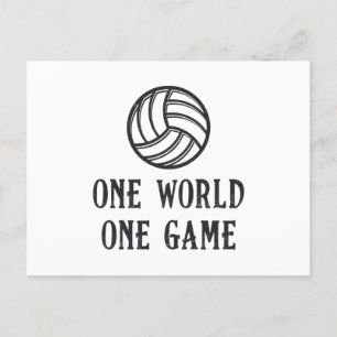 Volleyball One World One Game Volleyball Geschenk Postkarte