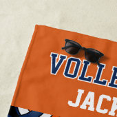 Volleyball - Orange, White und Navy Blue Strandtuch (Beispiel)