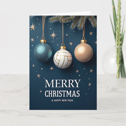 Volleyball Ornament Christmas Card Karte (Vorderseite)