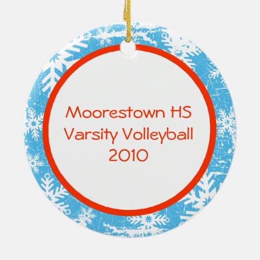 VolleyBall-Ornament personalize Server Keramik Ornament (Hinten)