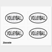 Volleyball Oval Design Rechteckiger Aufkleber (Blatt)