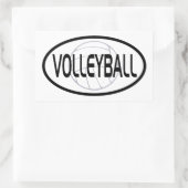 Volleyball Oval Design Rechteckiger Aufkleber (Tasche)