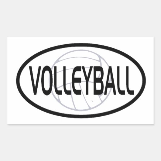 Volleyball Oval Design Rechteckiger Aufkleber (Vorderseite)