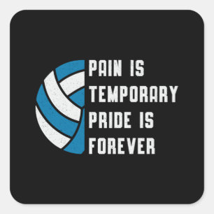 Volleyball Pain ist ein temporärer Retro-Spieler a Quadratischer Aufkleber