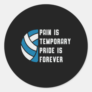 Volleyball Pain ist ein temporärer Retro-Spieler a Runder Aufkleber