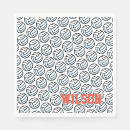 Volleyball Party Name Team Colors Fun Serviette