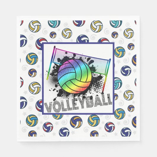 Volleyball-Party Serviette (Vorderseite)