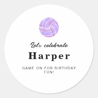 Volleyball Party Stickers