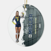 Volleyball Personalized Photo Keramik Ornament (Links)