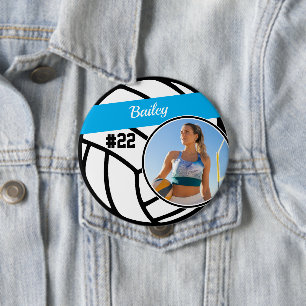Volleyball Pin Name Trikotnummer Foto Button