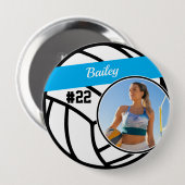 Volleyball Pin Name Trikotnummer Foto Button (Vorne & Hinten)