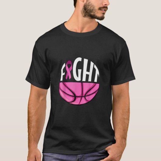 Volleyball Pink Fight Pink Ribbon Brustkrebs Aw T-Shirt (Vorderseite)