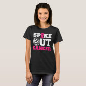 Volleyball Pink Ribbon Brustkrebs Bewusstsein T-Shirt (Vorne ganz)