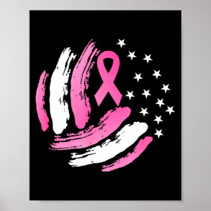 Volleyball Pink Ribbon Brustkrebs Illustration Poster