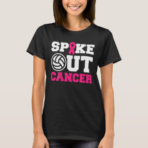 Volleyball Pink Ribbon Brustkrebsbewusstsein  T-Shirt