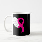Volleyball Pink Ribbon Coole Brustkrebs-Auszeichnu Kaffeetasse (Links)