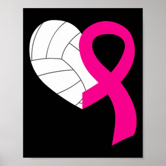 Volleyball Pink Ribbon Coole Brustkrebs-Auszeichnu Poster