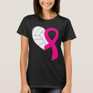 Volleyball Pink Ribbon Coole Brustkrebs-Auszeichnu T-Shirt