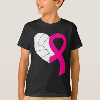 Volleyball Pink Ribbon Coole Brustkrebs-Auszeichnu T-Shirt