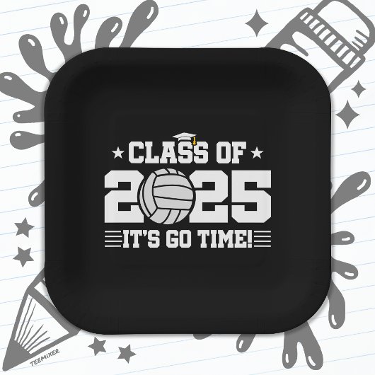 Volleyball Player Abschluss Class of 2025 Senior Pappteller