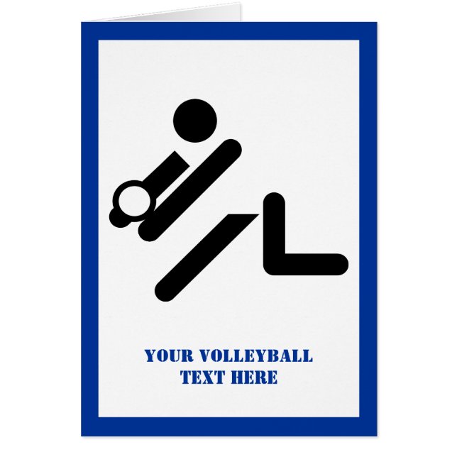 Volleyball player black, white, blue icon custom (Vorne)