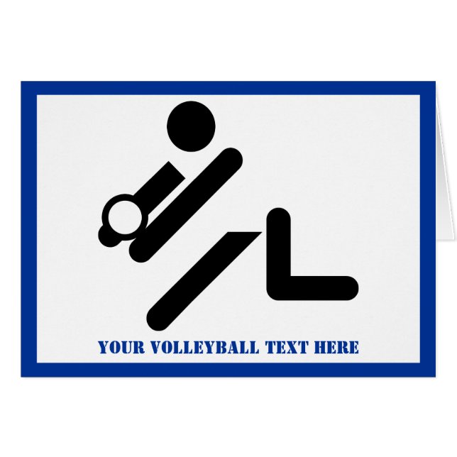 Volleyball player black, white, blue icon custom (Vorderseite (Horizontal))