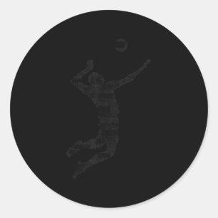 Volleyball Player Boys Jugendliche 6 Runder Aufkleber