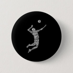 Volleyball Player Boys Jugendliche Männer Button