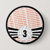 Volleyball Player Custom Foto & Jersey Number Butt Button (Vorderseite)