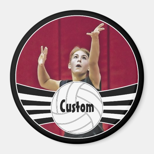 Volleyball Player Custom Foto & Name Magnet (Vorne)