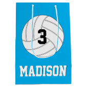 Volleyball Player Custom Jersey Number & Team Name Mittlere Geschenktüte (Rückseite)