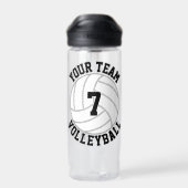 Volleyball Player Custom Team Name & Jersey Nummer Trinkflasche (Rückseite)
