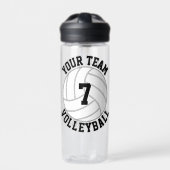 Volleyball Player Custom Team Name & Jersey Nummer Trinkflasche (Vorderseite)